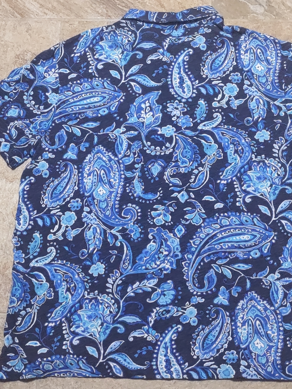 Polo by Ralph Lauren Blue Paisley Polo Shirt Large - Picture 5 of 7